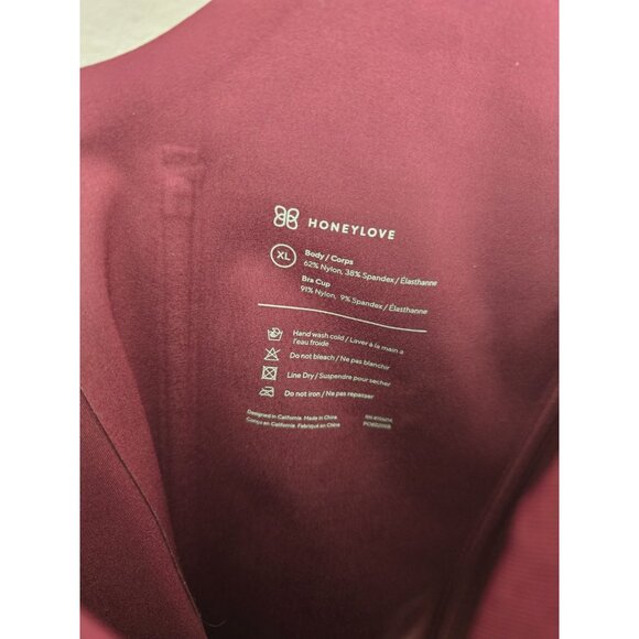 Honeylove Boldness Tank Compression Top Shapewear Wireless Cups Burgundy Red XL - Picture 8 of 11